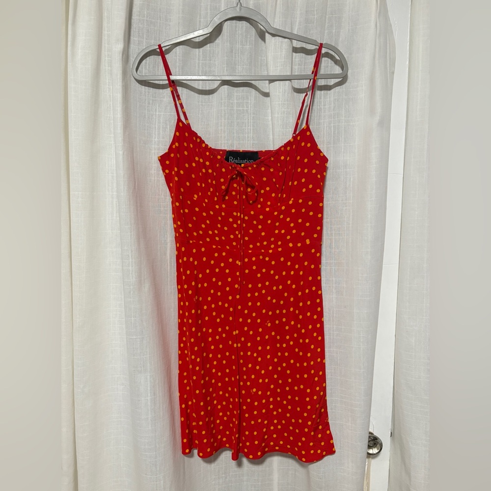 Realisation Par Red Dress with Yellow Polka Dots. Size medium!